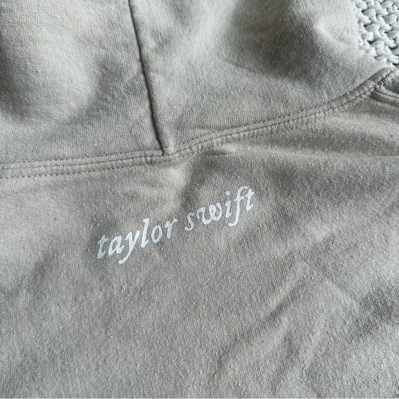 Taylor Swift Folklore Official Merch Album Hoodie Tan Hooded Sweatshirt Sz S - Picture 8 of 8
